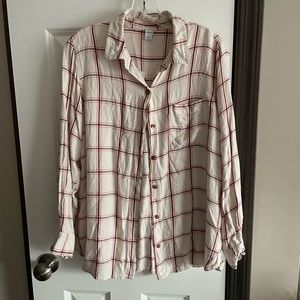 Old Navy Plaid LS Top—Large